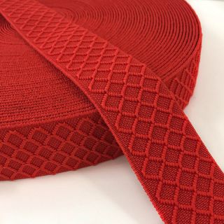 Elastika gladka 4 cm Rhombus red