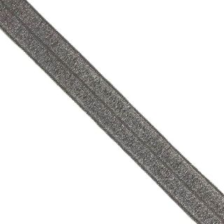 Elastični poševni trak z bleščicami 20 mm anthracite