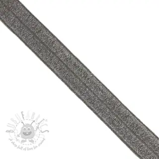 Elastični poševni trak z bleščicami 20 mm anthracite