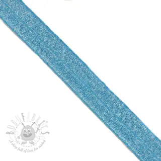 Elastični poševni trak z bleščicami 20 mm blue