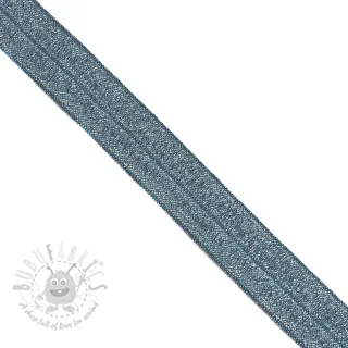 Elastični poševni trak z bleščicami 20 mm dark blue