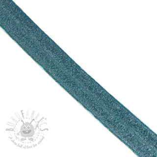 Poševna elastika glitter 20 mm petrol