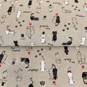 Dekorativno blago Linenlook Cats life