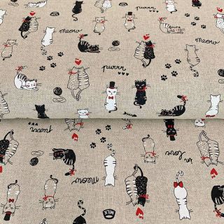 Dekorativno blago Linenlook Cats life