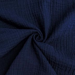 Dvojitá gázovina/mušelín navy ORGANIC