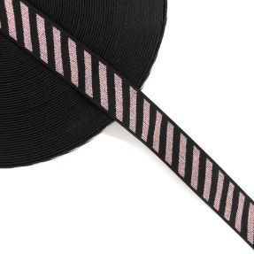 Elastika gladka 2,5 cm Diagonal light pink