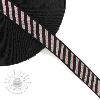 Elastika gladka 2,5 cm Diagonal light pink