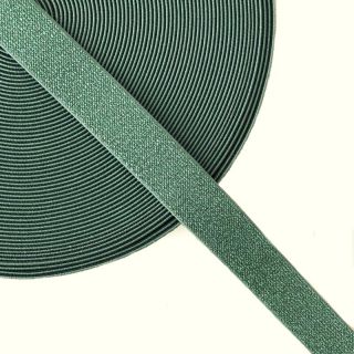 Elastika gladka 2,5 cm glitter dark mint