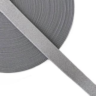 Elastika gladka 2,5 cm glitter grey