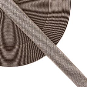 Elastika gladka 2,5 cm glitter taupe