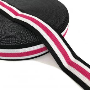 Elastika gladka 3 cm Side stripe fuchsia