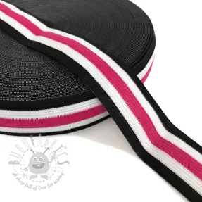 Elastika gladka 3 cm Side stripe fuchsia