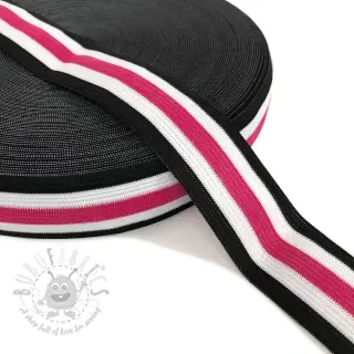 Elastika gladka 3 cm Side stripe fuchsia