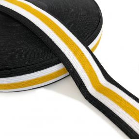 Elastika gladka 3 cm Side stripe ochre