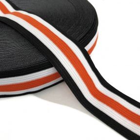 Elastika gladka 3 cm Side stripe orange