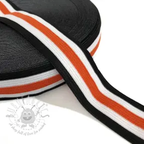 Elastika gladka 3 cm Side stripe orange