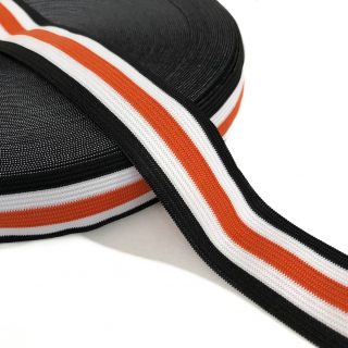 Elastika gladka 3 cm Side stripe orange