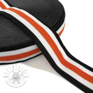 Elastika gladka 3 cm Side stripe orange