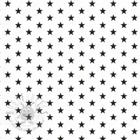 Bombažna tkanina Petit stars white/black