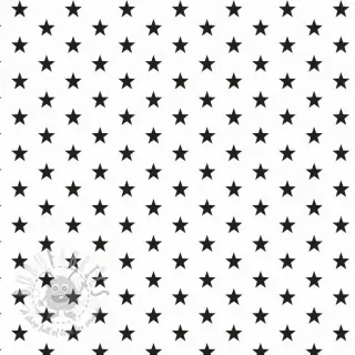 Bombažna tkanina Petit stars white/black