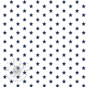 Bombažna tkanina Petit stars white/navy