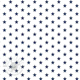 Bombažna tkanina Petit stars white/navy