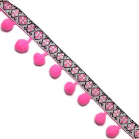 Pompom JACQUARD bright pink