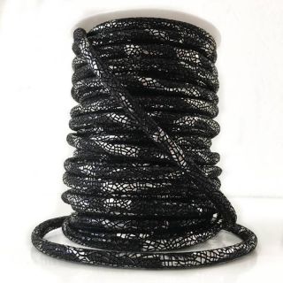 Semiš vrvica Glitter black