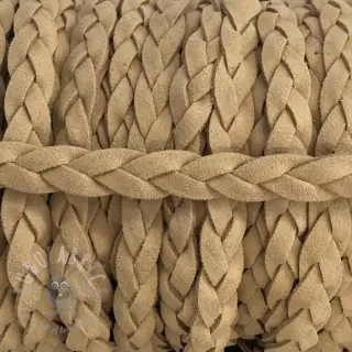 Semišasta vrvica pletena taupe