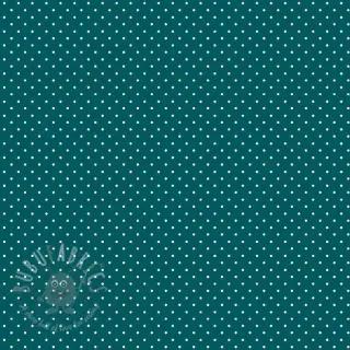 Bombažna tkanina Petit dots petrol