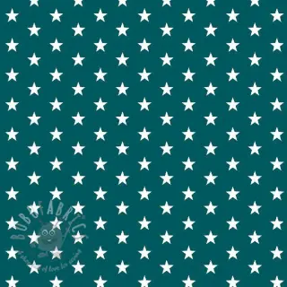 Bombažna tkanina Petit stars petrol