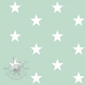 Bombažna tkanina Stars mint