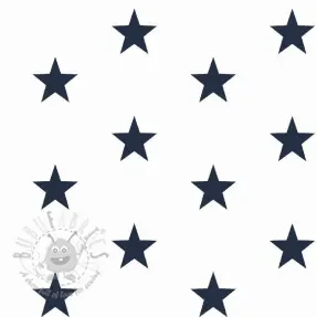Bombažna tkanina Stars white/navy