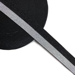 Elastika 4 cm Lurex DOU black silver