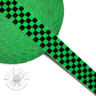 Elastika 4 cm karo jacquard apple green