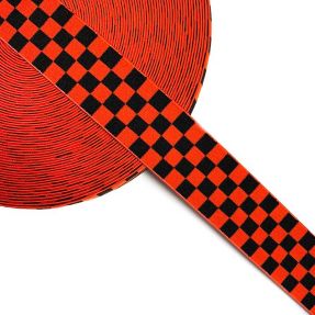Elastika 4 cm karo jacquard orange