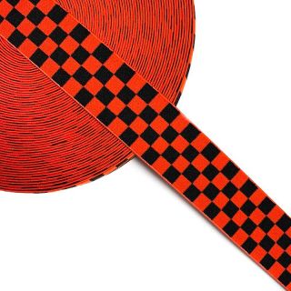 Elastika 4 cm karo jacquard orange