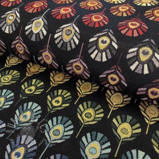 Dekorativno blago GOBELIN PREMIUM Peacock Feather Bow black