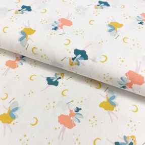Bombažna tkanina Magical night white ORGANIC