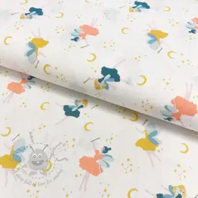 Bombažna tkanina Magical night white ORGANIC