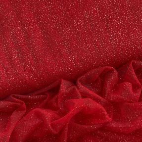 Tyl na TUTU ROYAL SPARKLE red silver