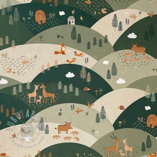 Dekorativno blago Linenlook Gorski gozdne živali