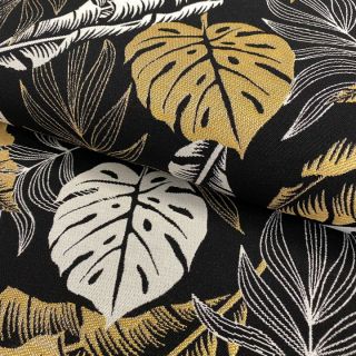 Dekorativno blago jacquard Botanic leaf metallic deluxe