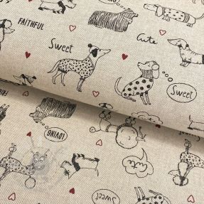 Dekorativno blago Linenlook Sweet doggie friends