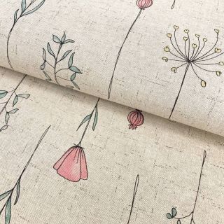 Dekorativno blago Linenlook Soft flower field