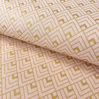 Dekorativna tkanina Linenlook Art deco cubes rose metallic premium