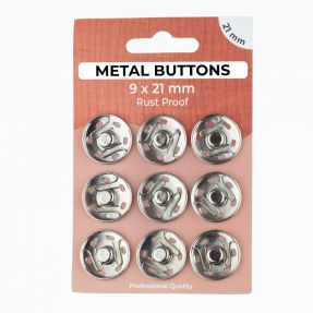 Pritrdilni gumb METAL 21 mm silver