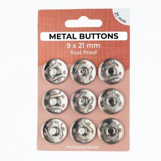 Pritrdilni gumb METAL 21 mm silver