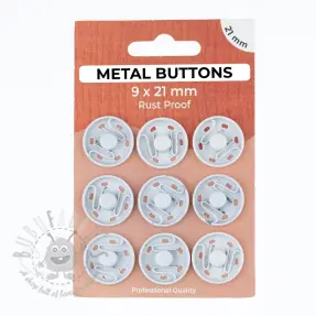 Pritiskač,našivni METAL 21 mm off white