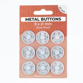 Pritrdilni gumb METAL 21 mm off white